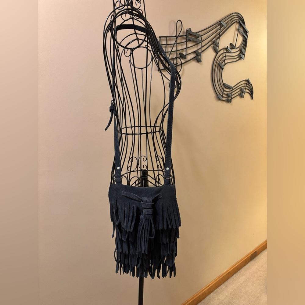 $13 MEMORIAL DAY BLOWOUT Zara Navy Suede Crossbody Bag